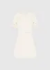 Aurelie Appliqué Short Sleeve Mini Dress - Cream sold by LEO LIN