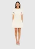 Aurelie Appliqué Short Sleeve Mini Dress - Cream sold by LEO LIN