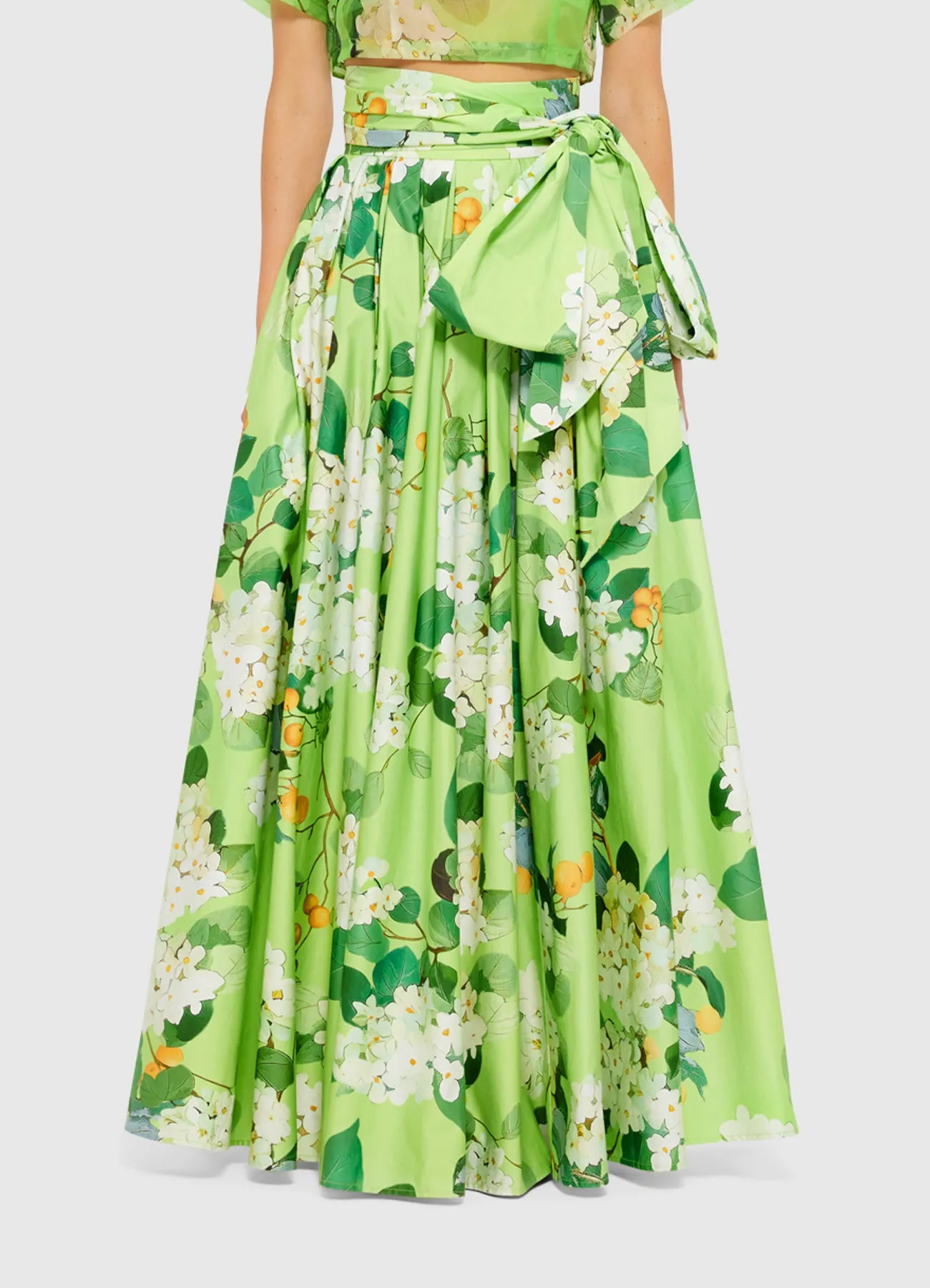 Valerie Maxi Skirt - Hydrangea in Lime sold by LEO LIN product image thumbnail 2