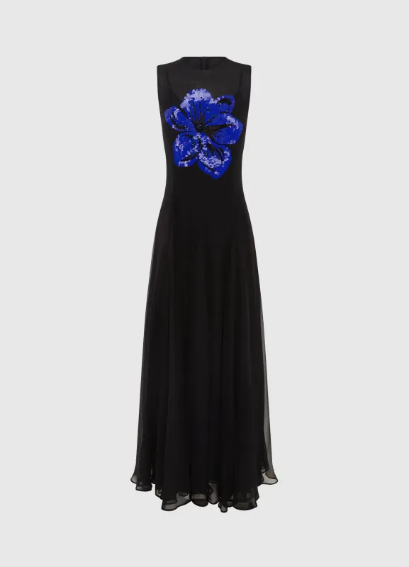 Linnea Embellished Maxi Dress - Ebony sold by LEO LIN