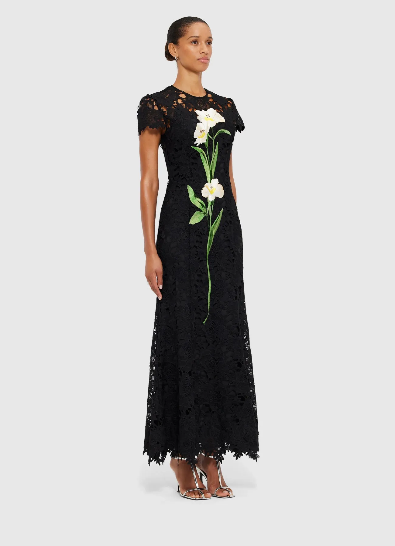 Monique Embroidered Lace Maxi Dress - Ebony sold by LEO LIN product image thumbnail 3
