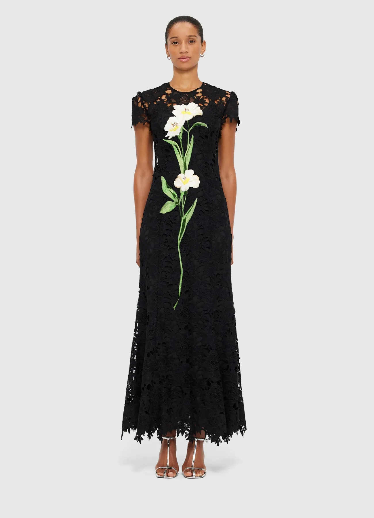 Monique Embroidered Lace Maxi Dress - Ebony sold by LEO LIN product image thumbnail 2