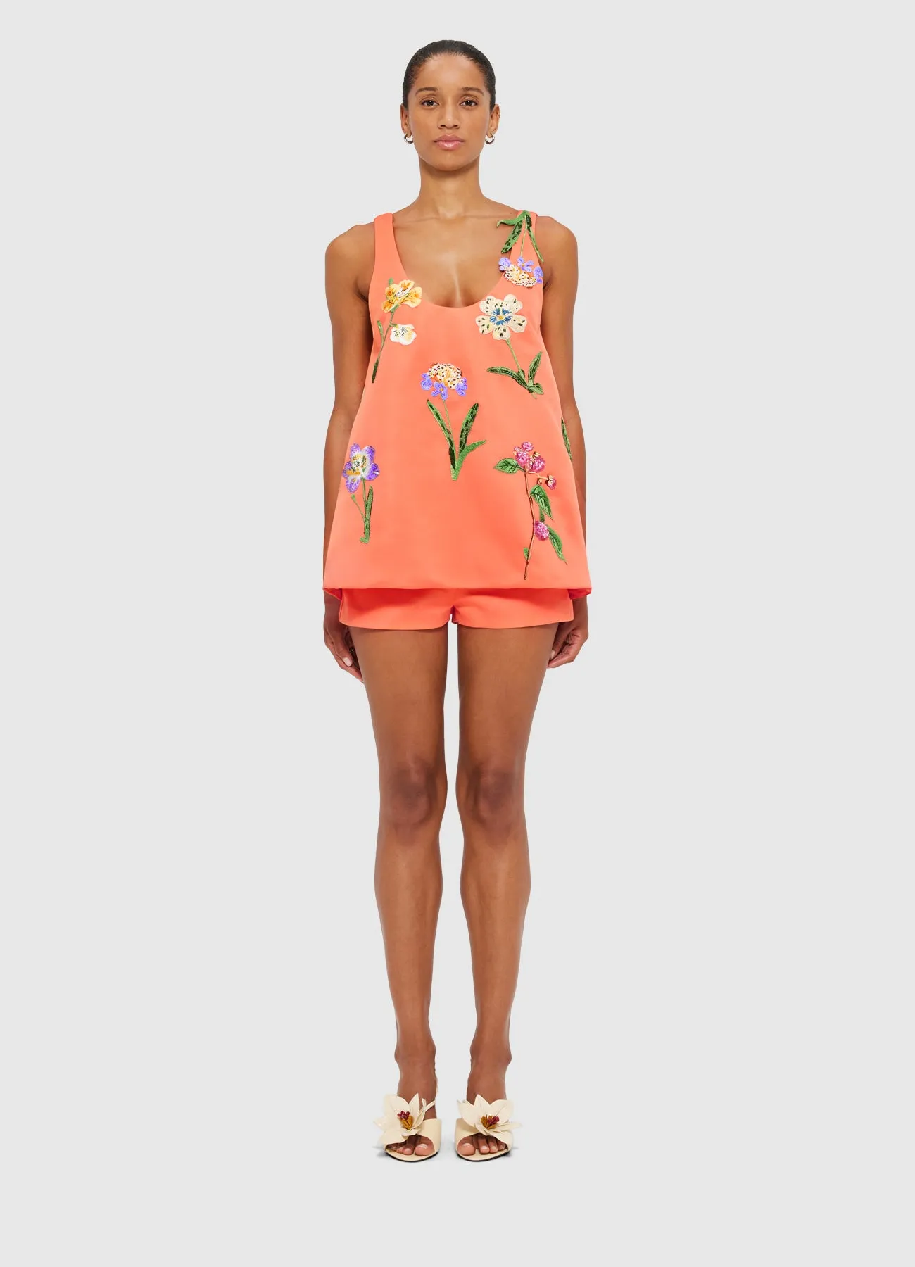 Olivette Shorts - Wild Flower in Coral sold by LEO LIN product image thumbnail 2