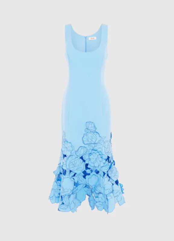 Emily Appliqué Midi Dress - Cornflower Blue sold by LEO LIN
