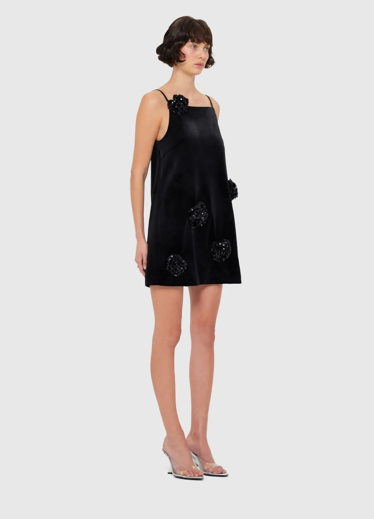 Leia Velvet Mini Dress - Onyx sold by LEO LIN product image thumbnail 3