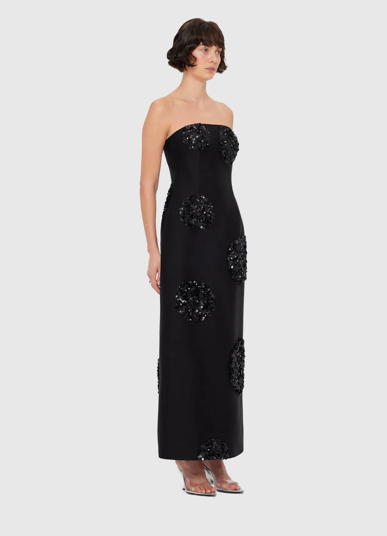 Rayna Embellished Bustier Maxi Dress - Onyx sold by LEO LIN product image thumbnail 3