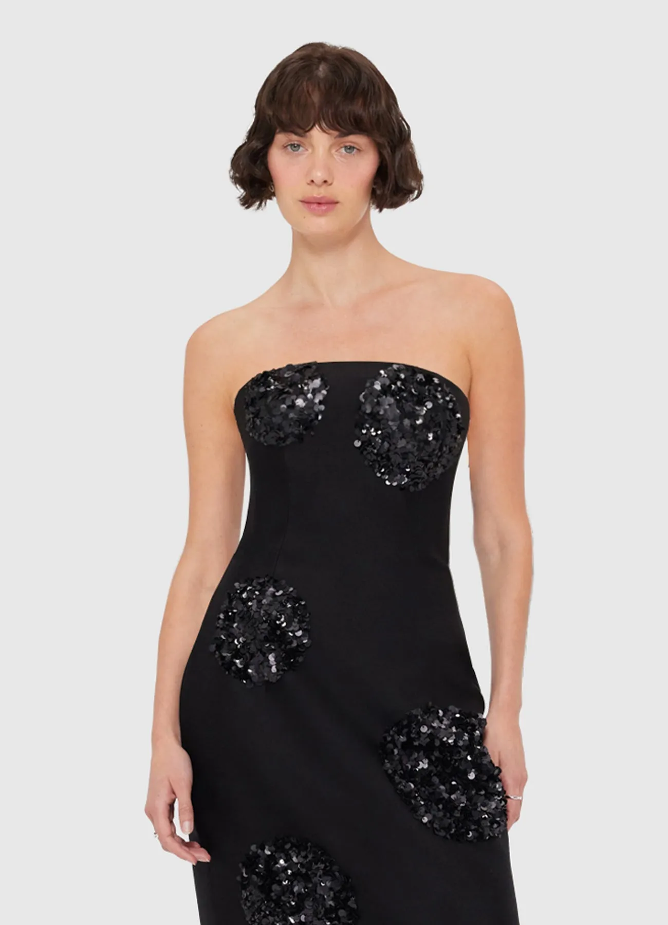 Rayna Embellished Bustier Maxi Dress - Onyx sold by LEO LIN product image thumbnail 5
