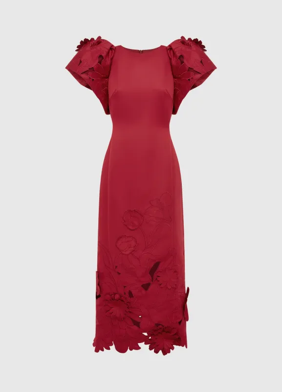 Lucinda Appliqué Maxi Dress - Garnet sold by LEO LIN