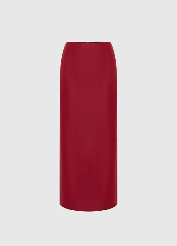Jing Maxi Skirt - Garnet sold by LEO LIN