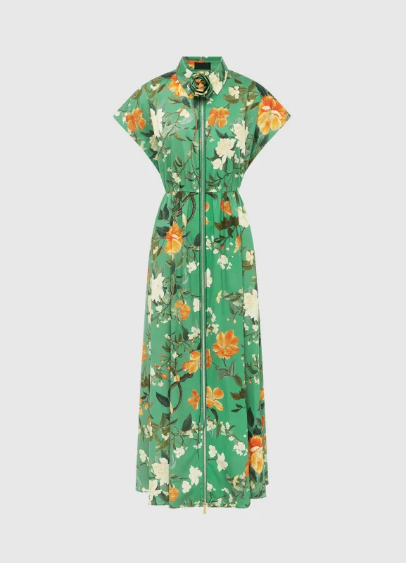 Anita Shirt Midi Dress - Camelia Print sold by LEO LIN