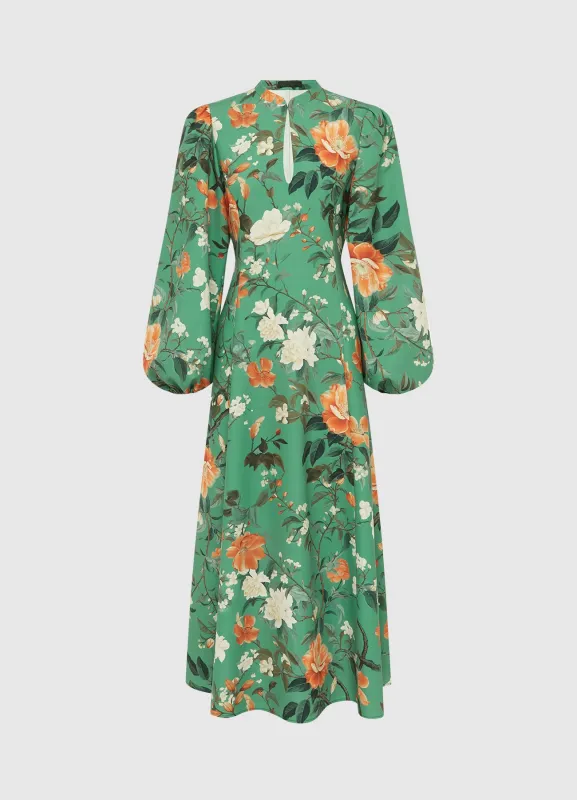 Janelle Midi Dress - Camelia Print sold by LEO LIN
