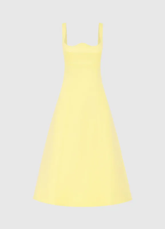 Odette Midi Dress - Sorbet Yellow sold by LEO LIN