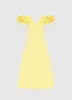 Annie Off Shoulder Frill Midi Dress - Sorbet Yellow sold by LEO LIN