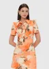 Brooke Mini Dress - Hydrangea Print in Tangerine sold by LEO LIN