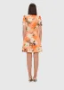 Brooke Mini Dress - Hydrangea Print in Tangerine sold by LEO LIN