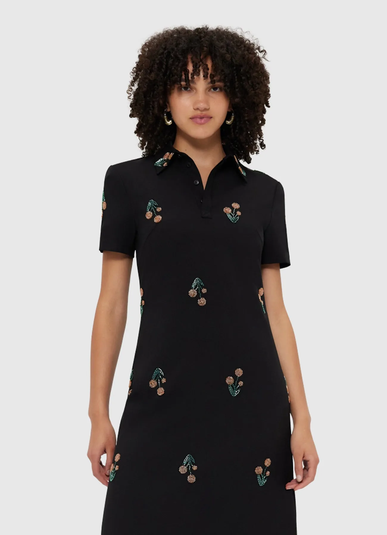Nadene Embellished Shirt Midi Dress - Wildflower Beading sold by LEO LIN product image thumbnail 5