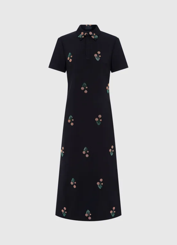 Nadene Embellished  Shirt Midi Dress - Wildflower Beading sold by LEO LIN