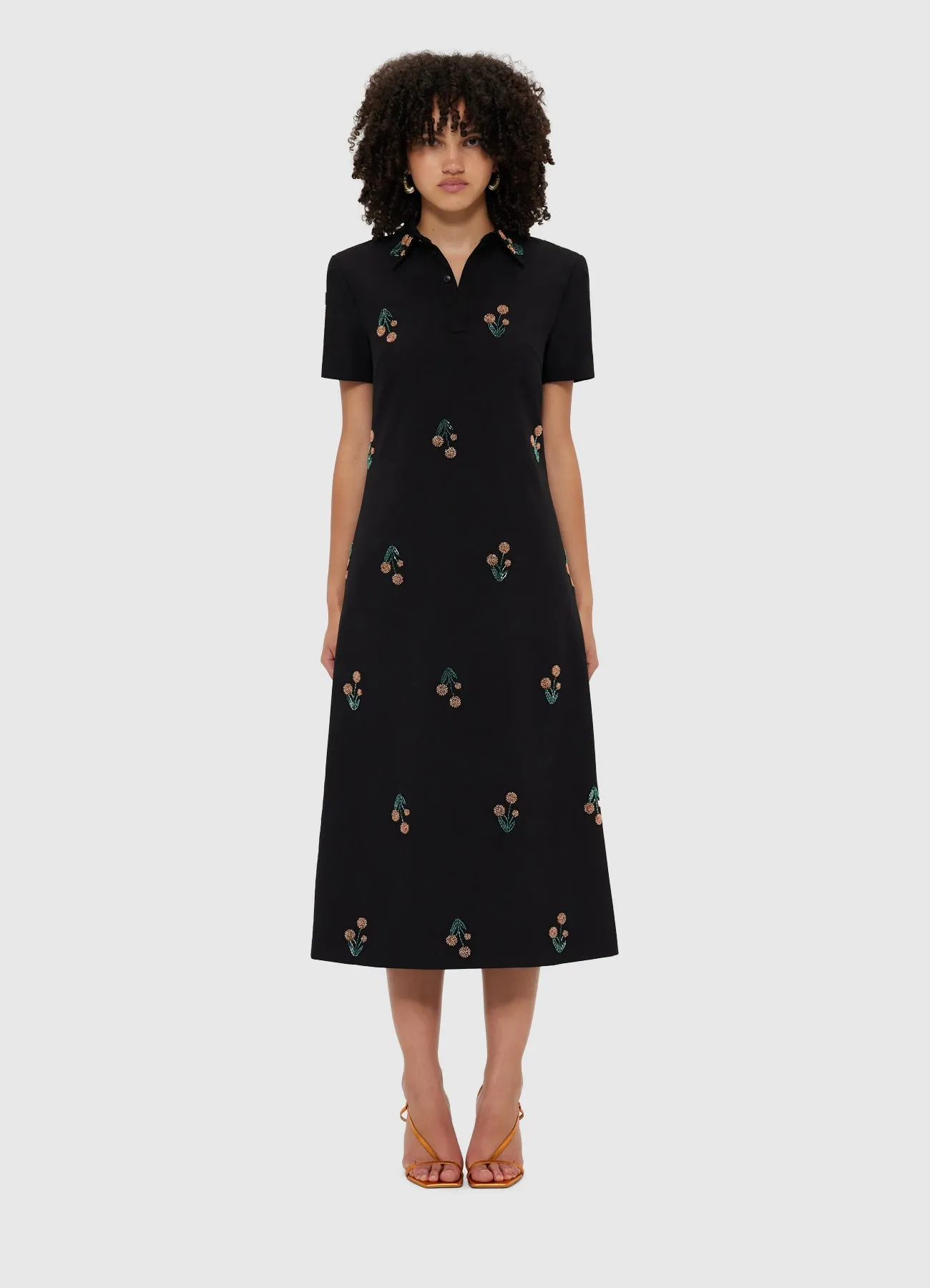 Nadene Embellished Shirt Midi Dress - Wildflower Beading sold by LEO LIN product image thumbnail 2