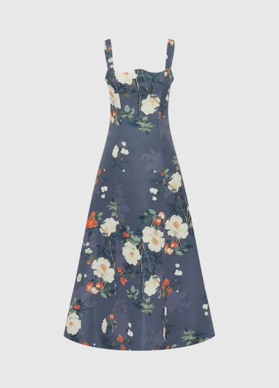 Odette Midi Dress - Pear Blossom Print sold by LEO LIN