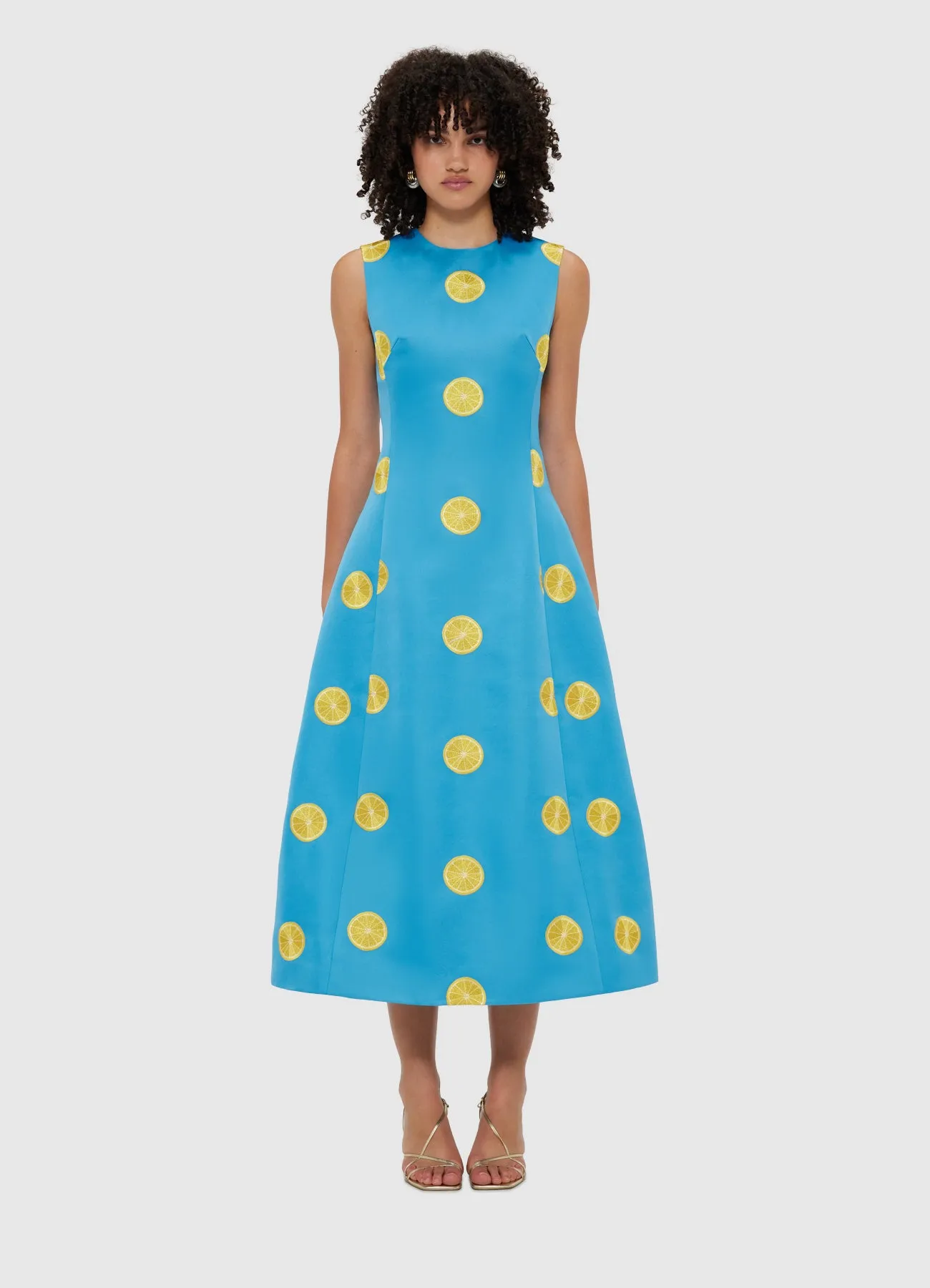Cleo Embroidered Sleeveless Midi Dress - Citrus Embroidery sold by LEO LIN product image thumbnail 2