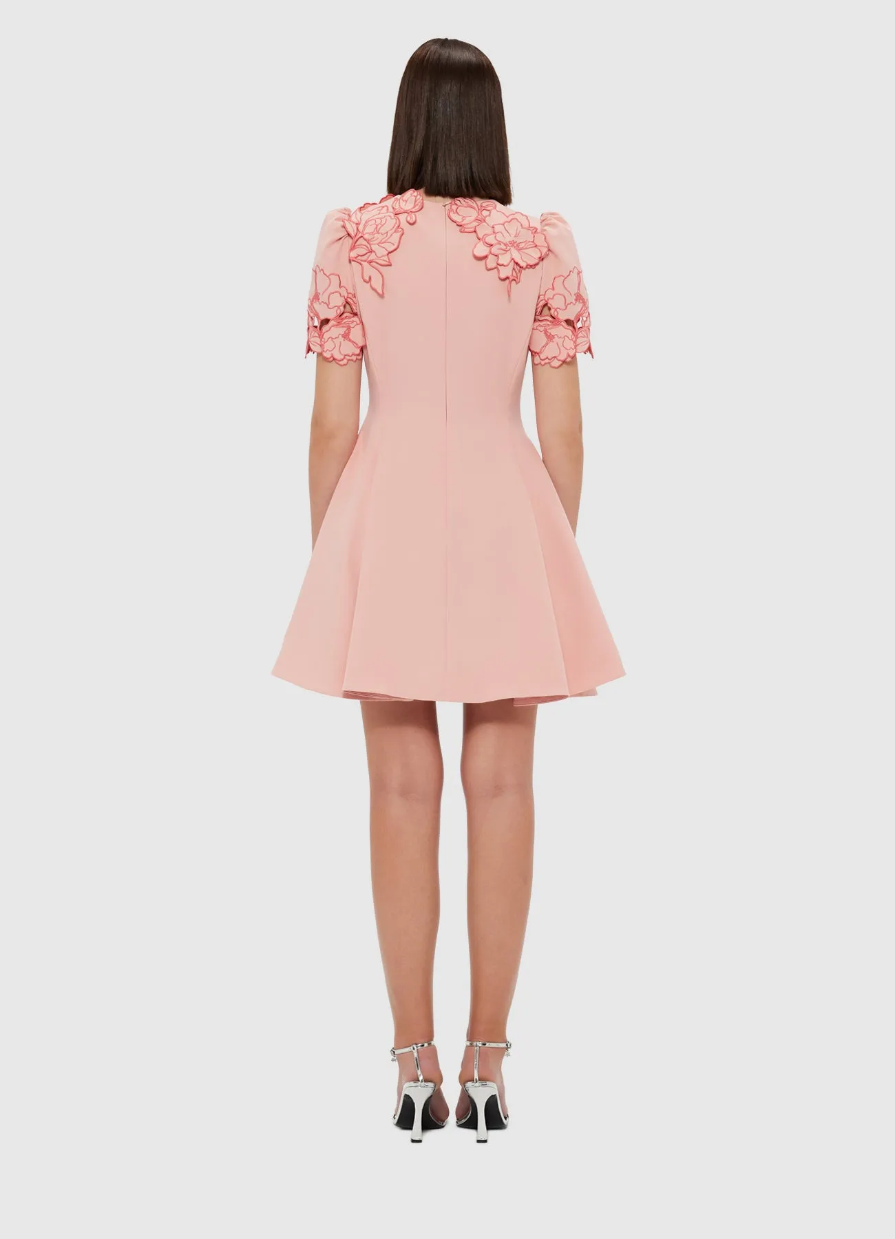 Elyse Appliqué Short Sleeve Mini Dress - Light Rose sold by LEO LIN product image thumbnail 4