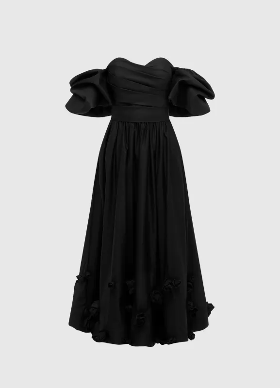 Miranda Rose Midi Dress - Ebony sold by LEO LIN