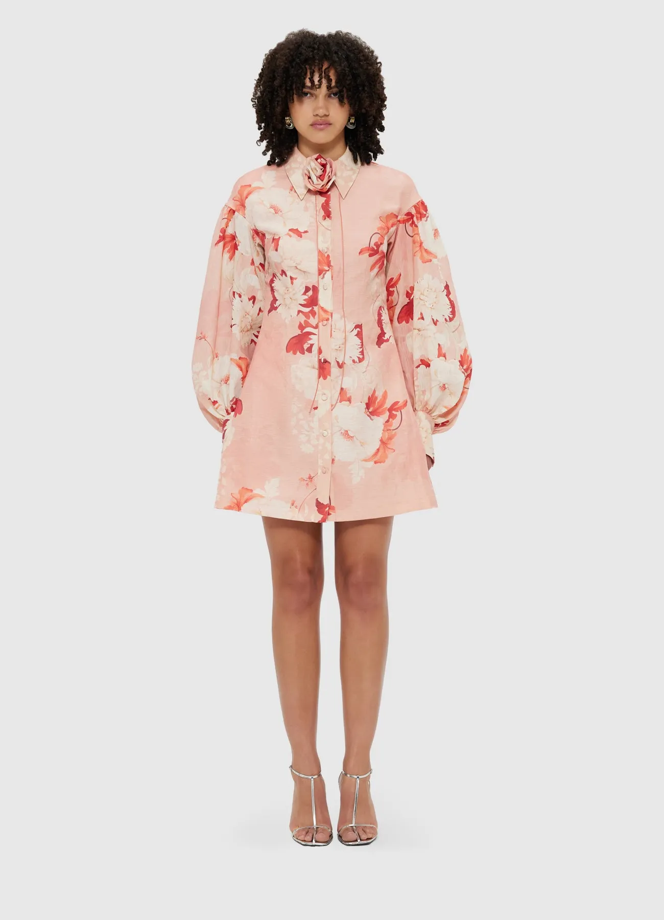 Juliana Shirt Mini Dress - Peony Print sold by LEO LIN product image thumbnail 2