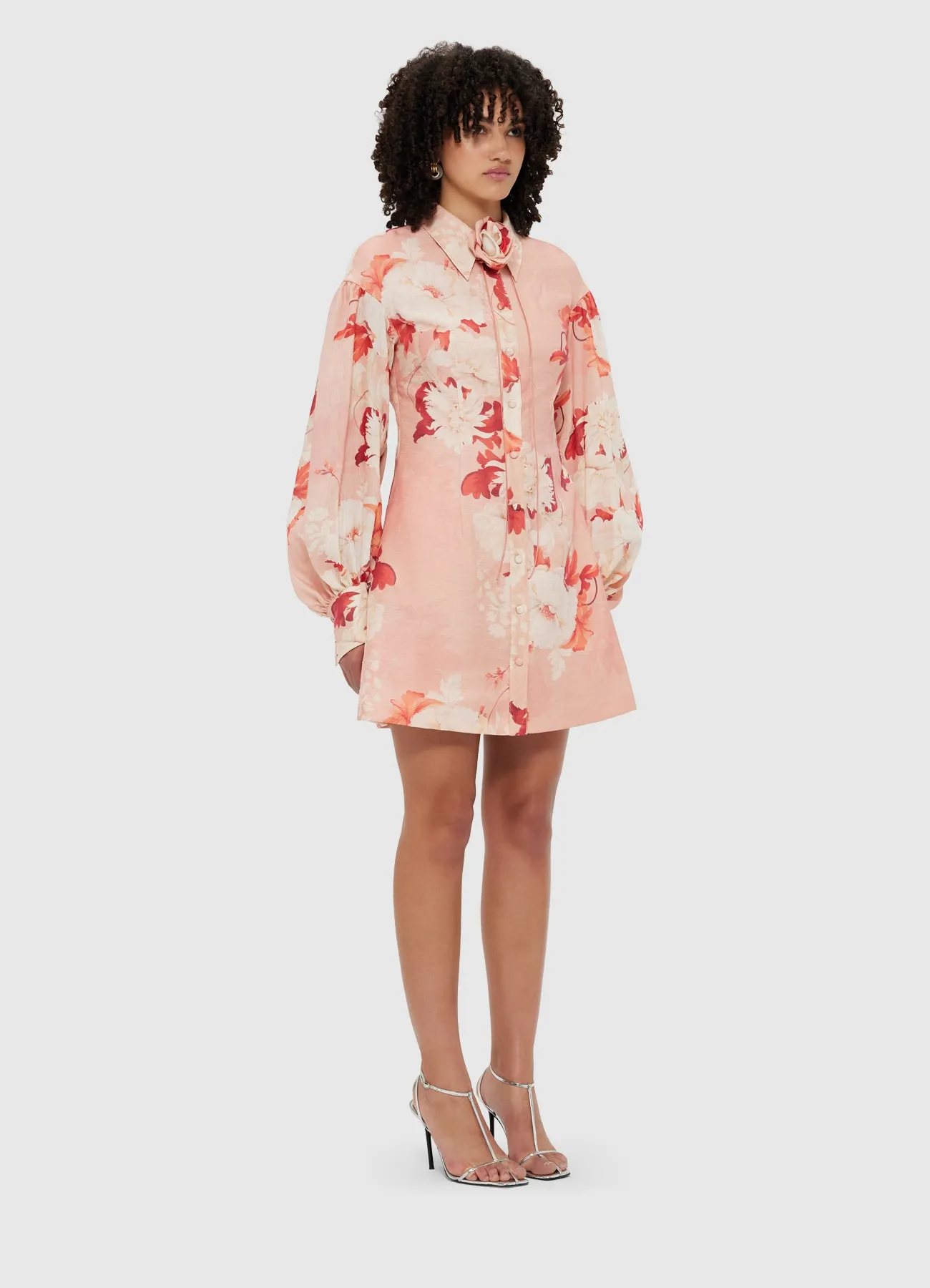 Juliana Shirt Mini Dress - Peony Print sold by LEO LIN product image thumbnail 3
