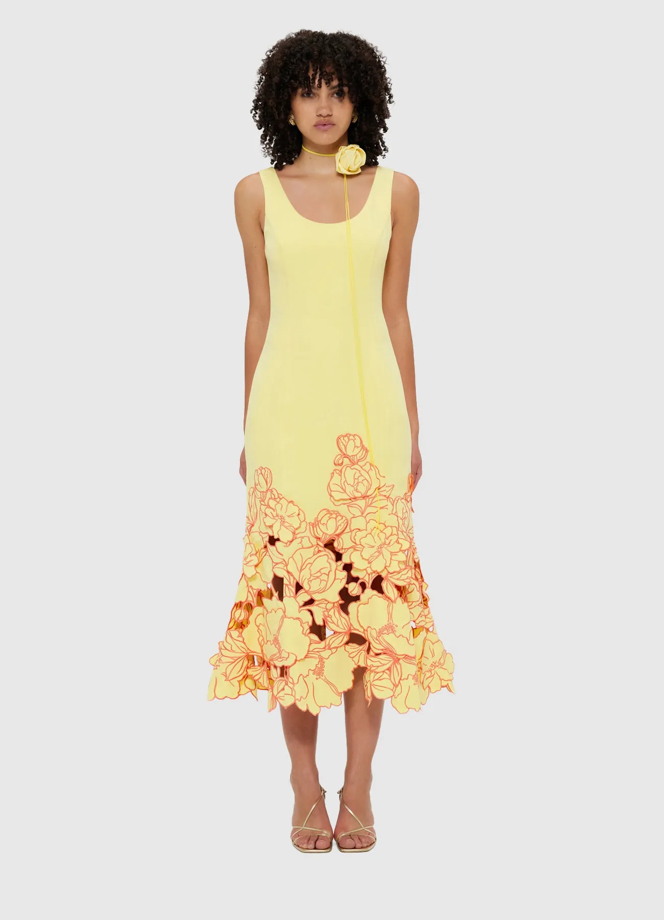 Emily Appliqué Midi Dress - Sorbet Yellow sold by LEO LIN product image thumbnail 2