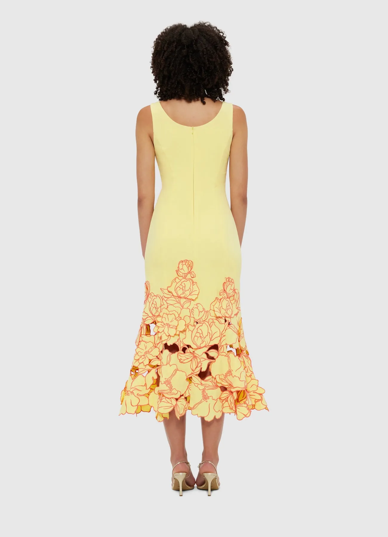 Emily Appliqué Midi Dress - Sorbet Yellow sold by LEO LIN product image thumbnail 4