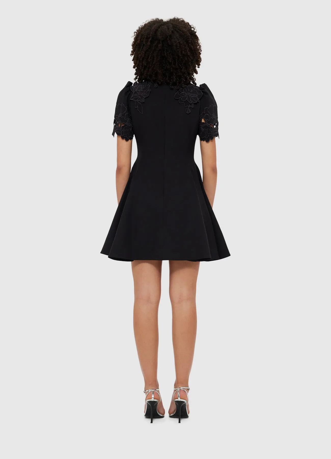 Elyse Appliqué Short Sleeve Mini Dress - Ebony sold by LEO LIN product image thumbnail 4