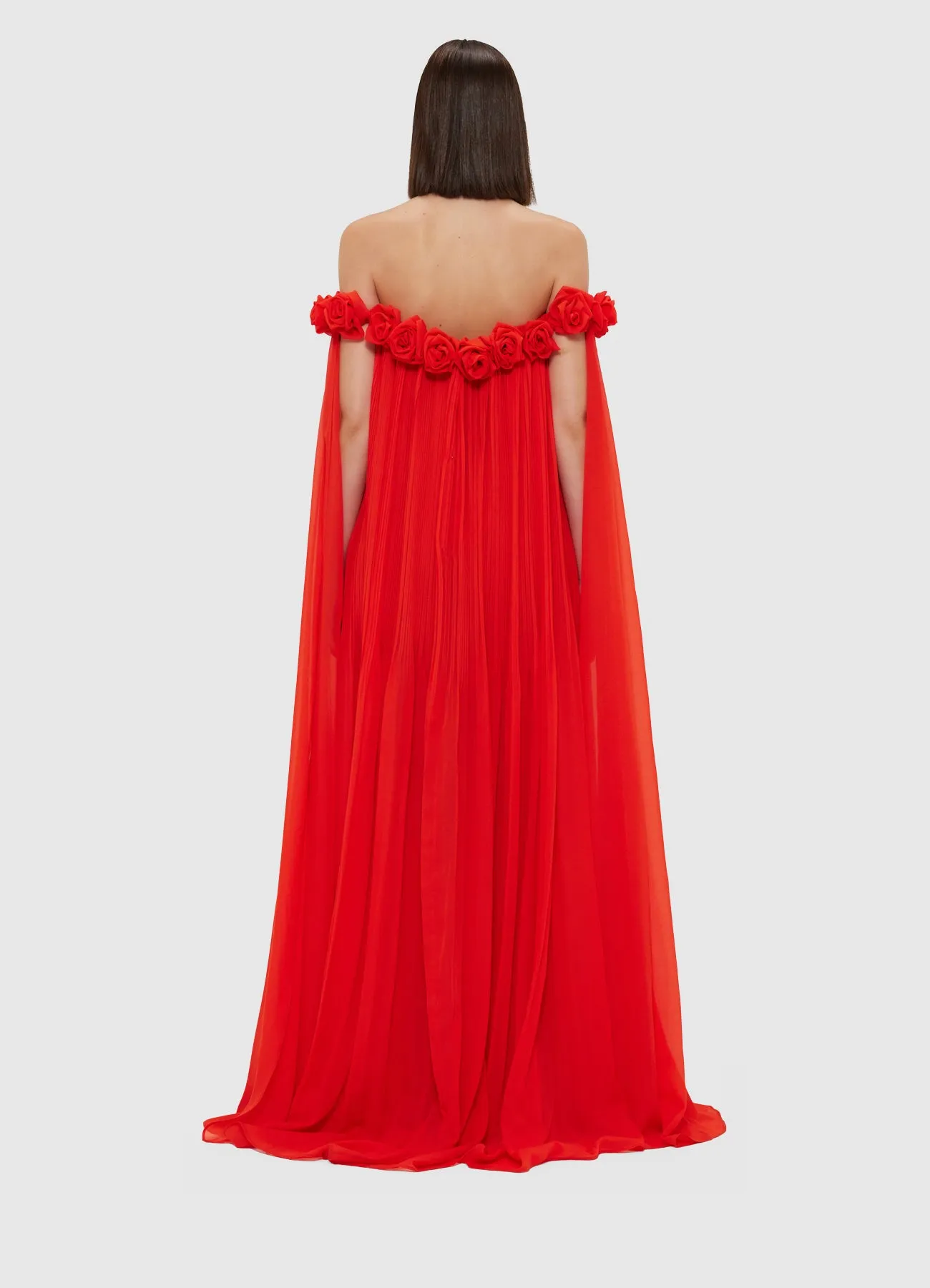 Camilla Draped Floor Length Dress - Scarlet sold by LEO LIN product image thumbnail 4