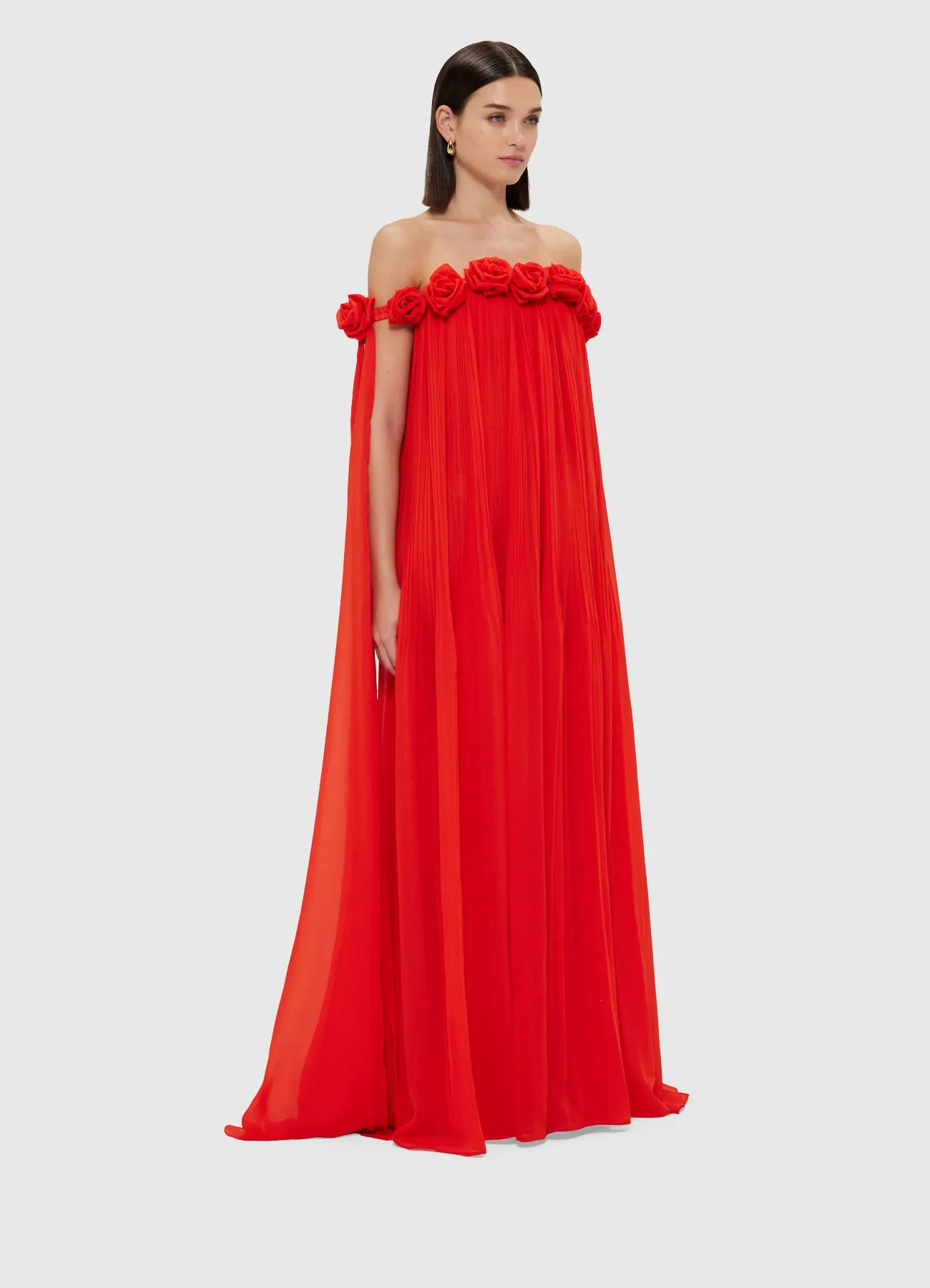 Camilla Draped Floor Length Dress - Scarlet sold by LEO LIN product image thumbnail 3