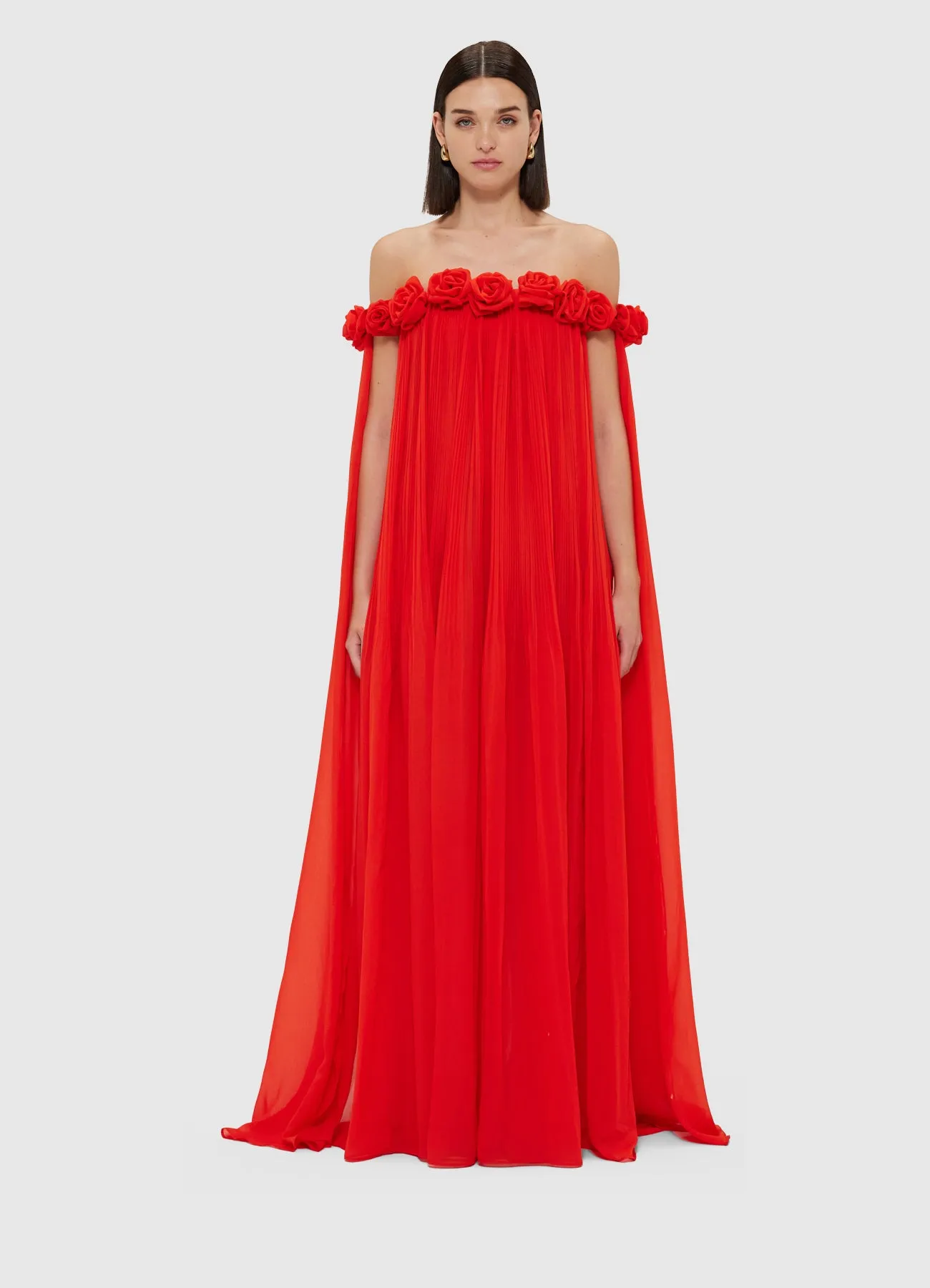 Camilla Draped Floor Length Dress - Scarlet sold by LEO LIN product image thumbnail 2