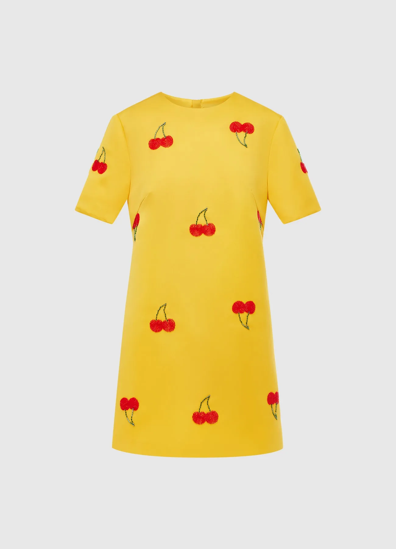 Alexa Embellished T-Shirt Mini Dress - Cherry Beading sold by LEO LIN