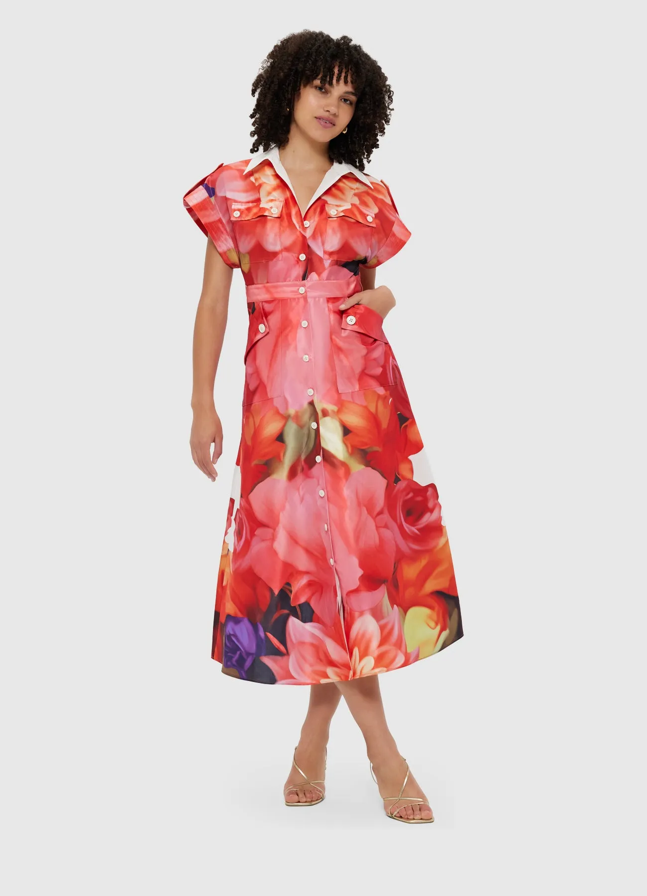 Audrey Pocket Shirt Midi Dress - Kaleidoscope Print sold by LEO LIN product image thumbnail 5