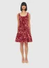 Elaine Sequin Mini Dress - Mulberry sold by LEO LIN