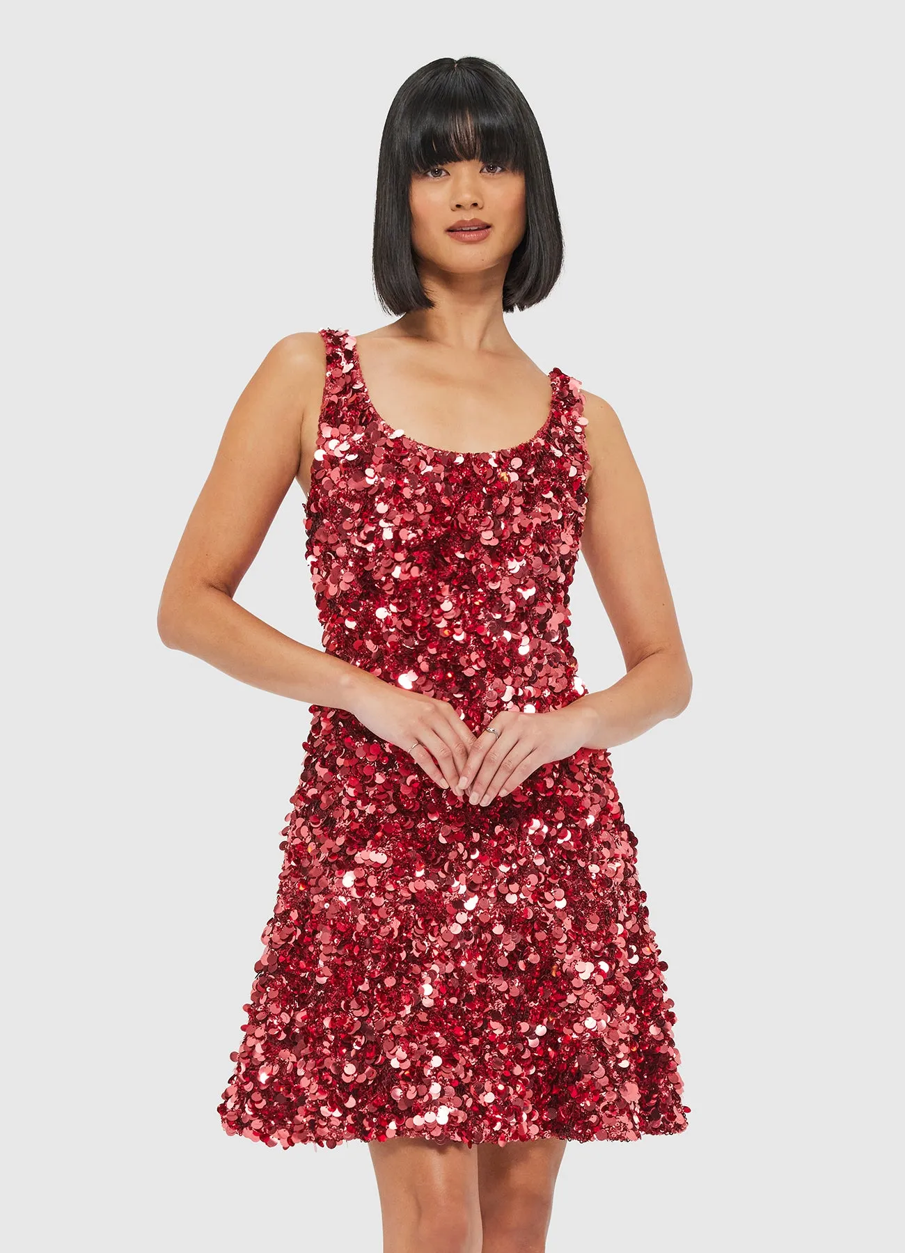 Elaine Sequin Mini Dress - Mulberry sold by LEO LIN product image thumbnail 5