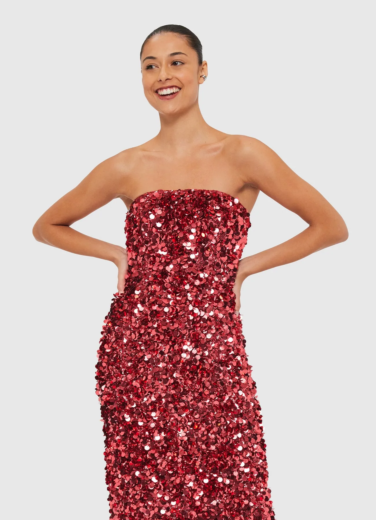 Rayna Sequin Bustier Maxi Dress - Mulberry sold by LEO LIN product image thumbnail 5