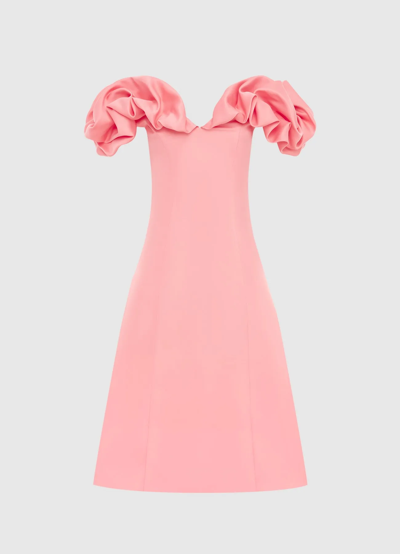 Annie Off Shoulder Frill Midi Dress - Strawberry Pink sold by LEO LIN