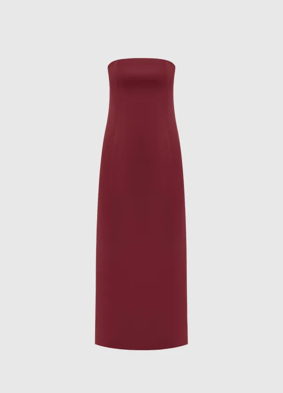 Rayna Bustier Maxi Dress - Burgundy sold by LEO LIN