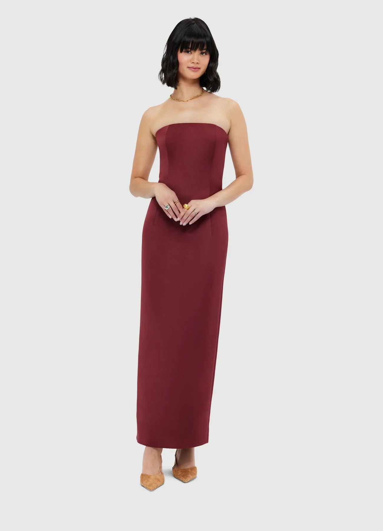 Rayna Bustier Maxi Dress - Burgundy sold by LEO LIN product image thumbnail 5