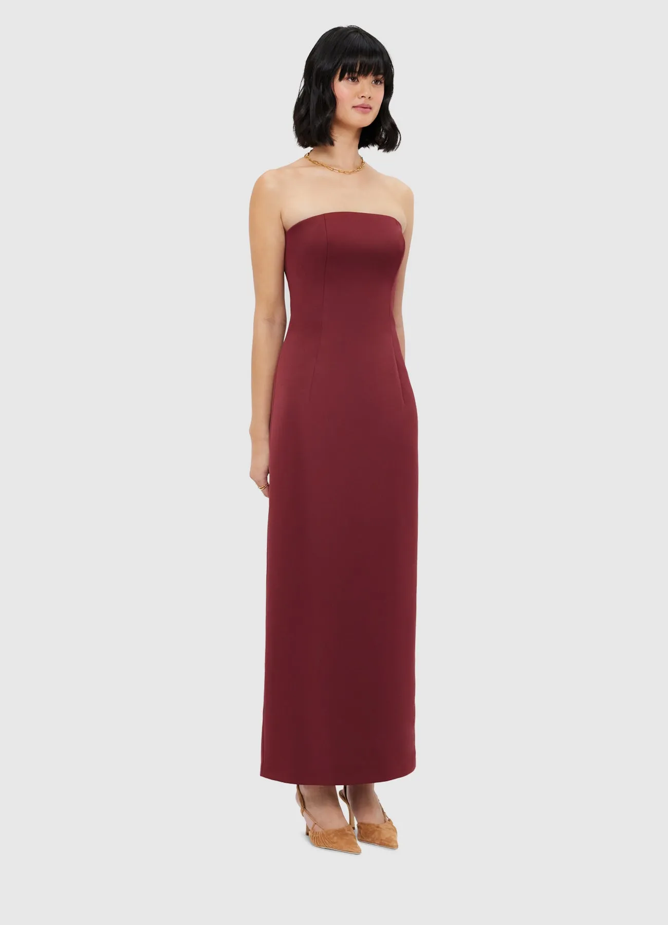 Rayna Bustier Maxi Dress - Burgundy sold by LEO LIN product image thumbnail 3