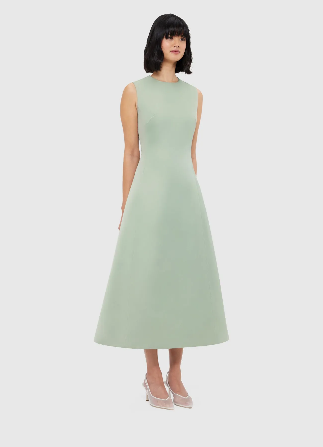 Cleo Sleeveless Midi Dress - Sage sold by LEO LIN product image thumbnail 3