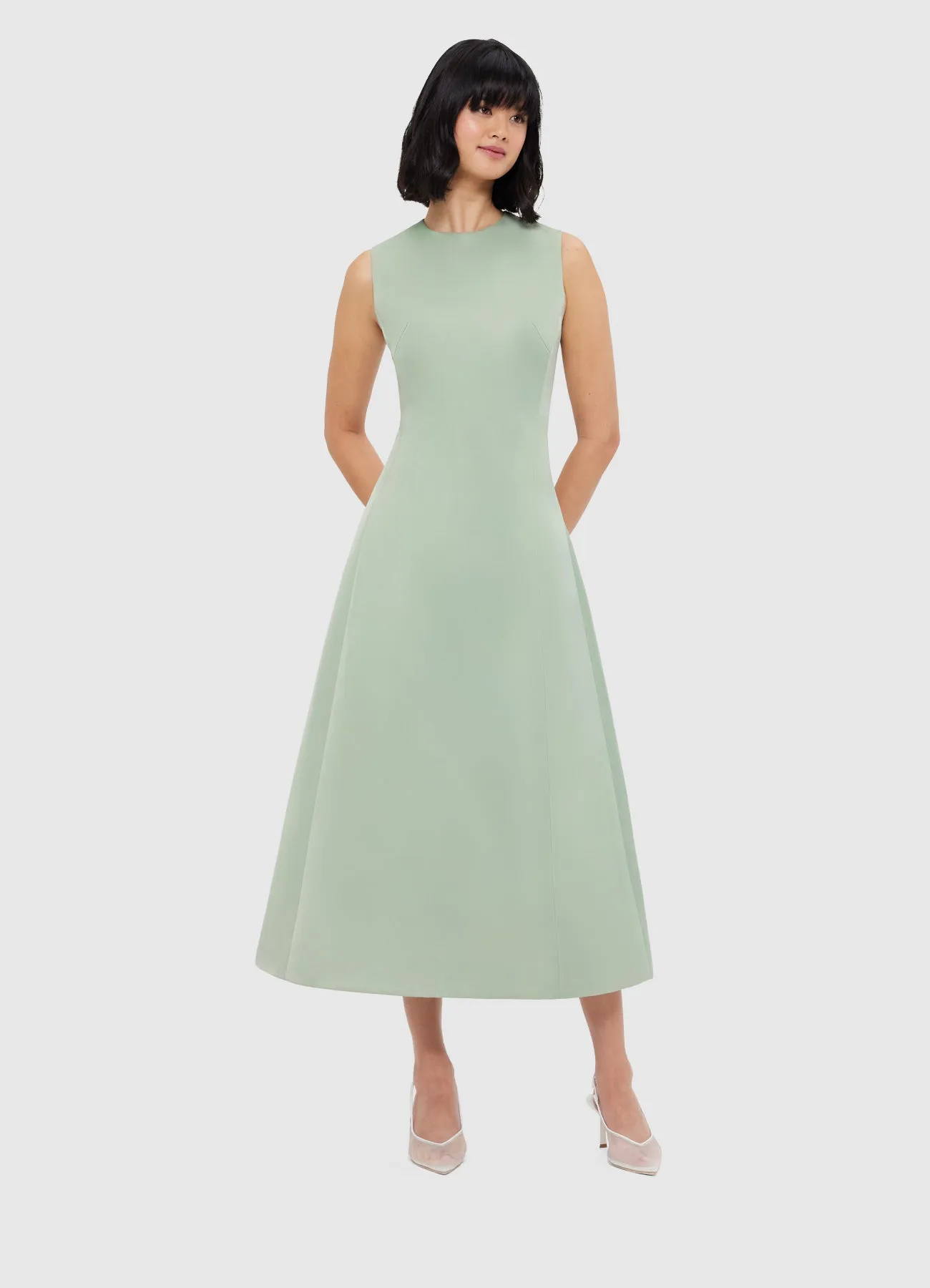 Cleo Sleeveless Midi Dress - Sage sold by LEO LIN product image thumbnail 5