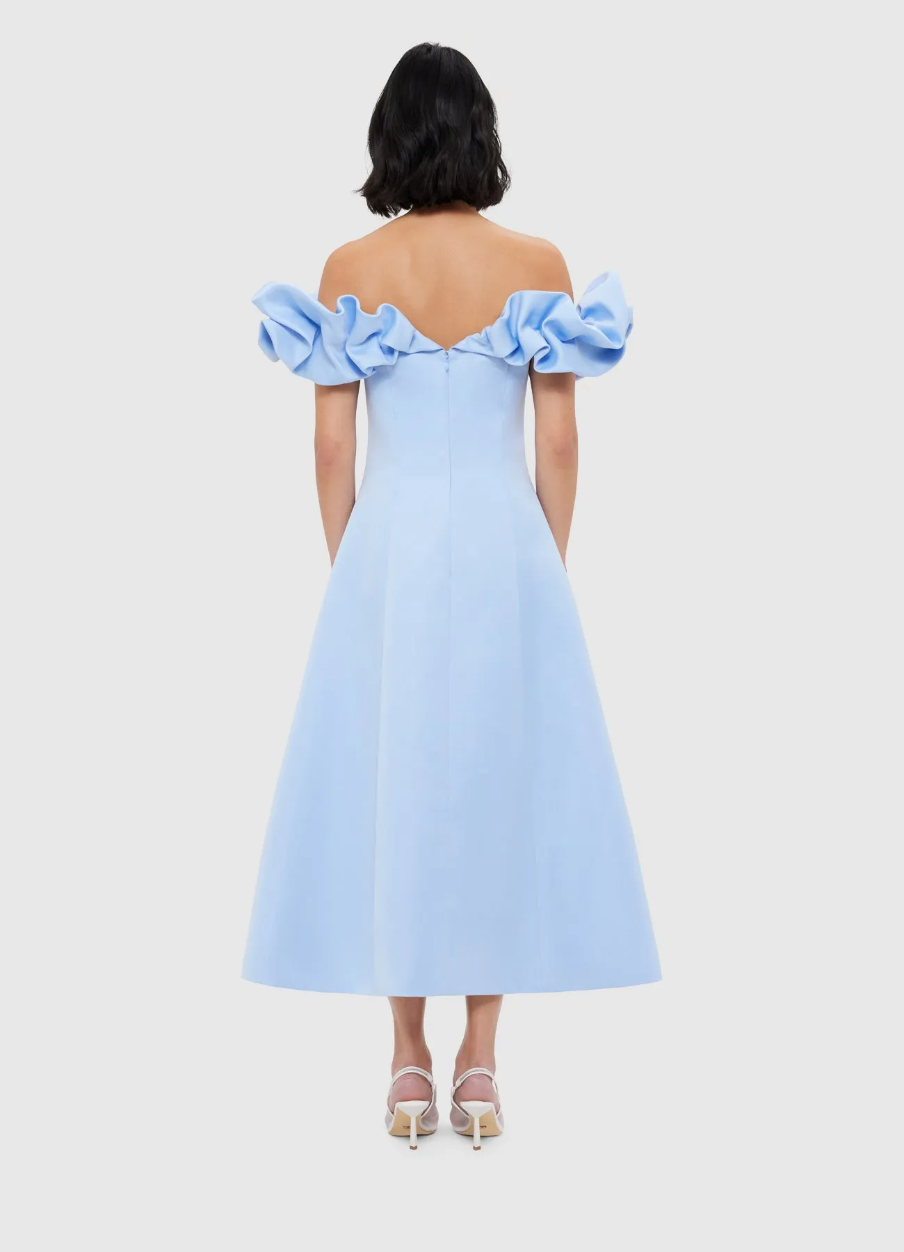 Annie Off Shoulder Frill Midi Dress - Sky Blue sold by LEO LIN product image thumbnail 4