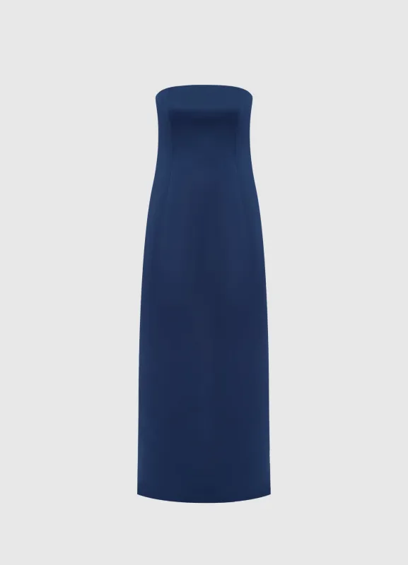 Rayna Bustier Maxi Dress - Navy sold by LEO LIN