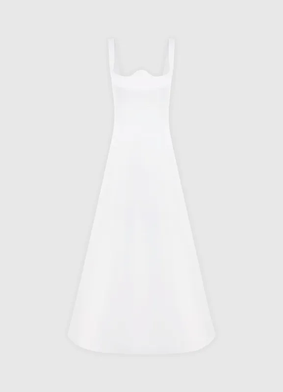 Odette Midi Dress - Snow sold by LEO LIN