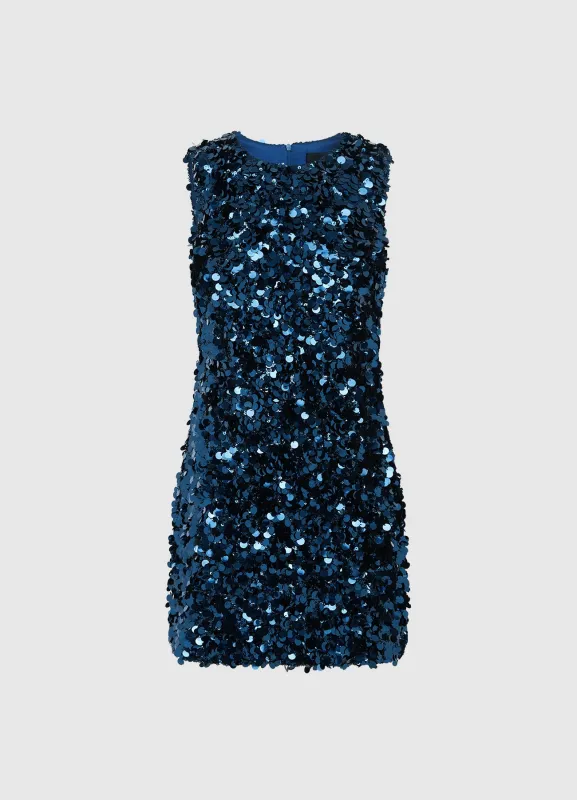 Talia Sequin Mini Dress - Midnight Blue sold by LEO LIN
