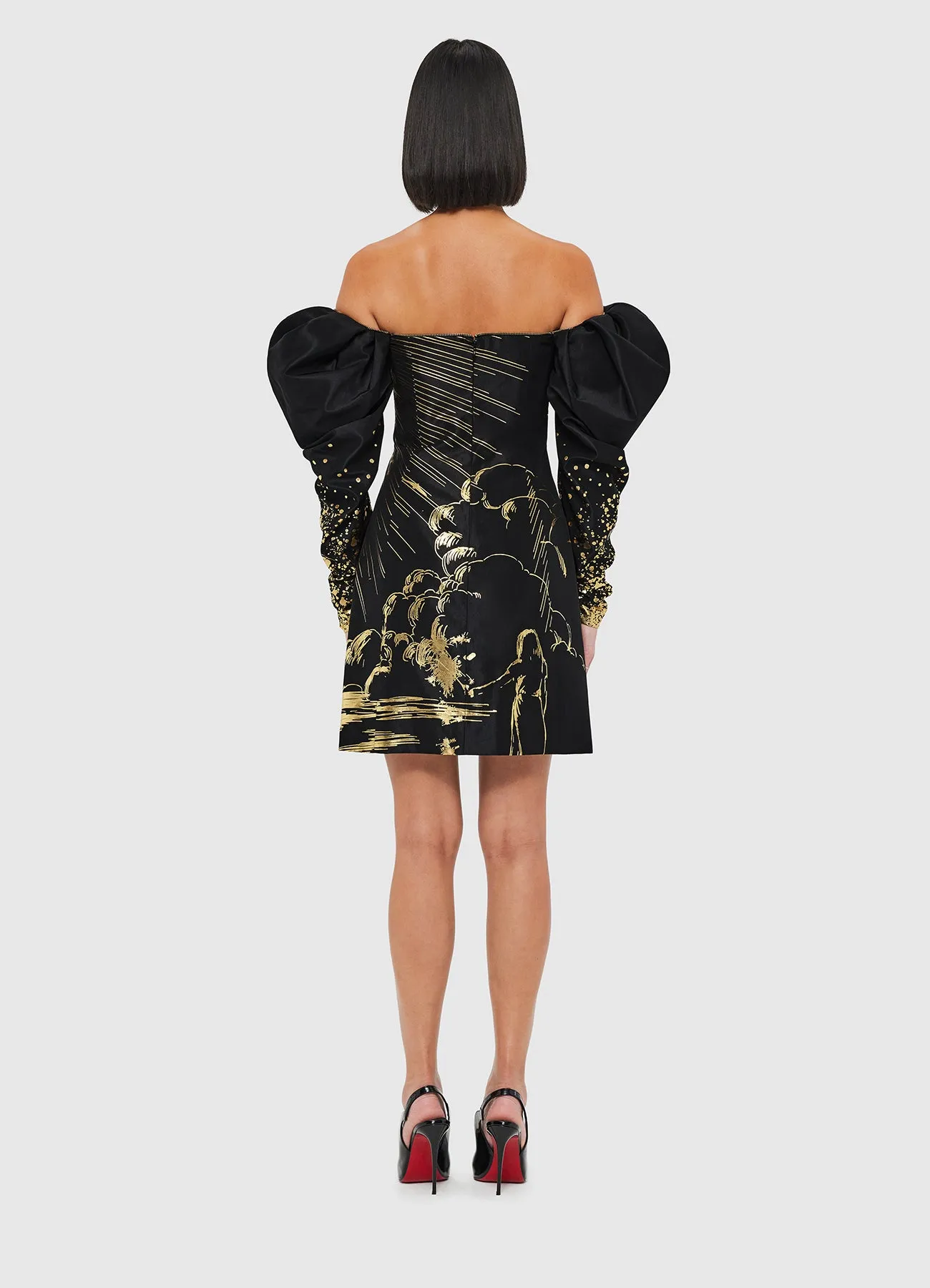 Gillian Off Shoulder Bustier Mini Dress - Moonlight Print sold by LEO LIN product image thumbnail 4